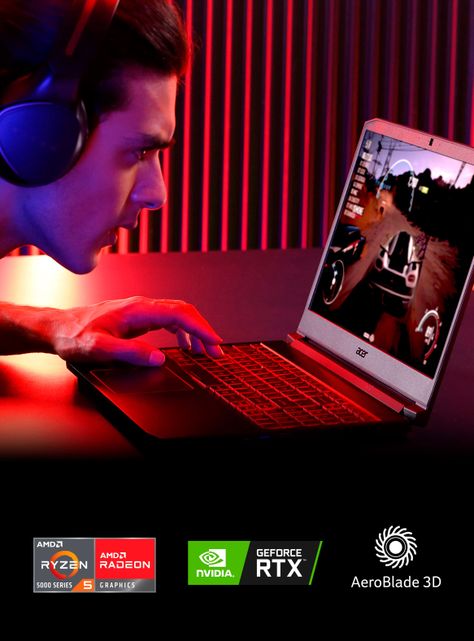 Notebook Gamer Nitro 5 AN515-45-R1YG-2 AMD Ryzen 5 5600H Nvidia GeForce RTX 3050 4GB GDDR6 12GB RAM 1TB HDD + 128GB SSD 15.6"-5
