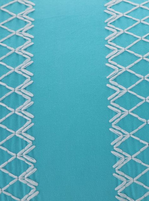 Cojín Crochet 30 x 50 cm Turquesa Sueño Blanco-2