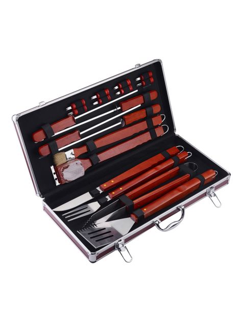 Set Asado Pinzas Premium 18 Piezas-0