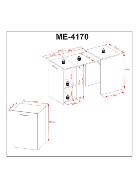 Escritorio Multifuncional Plegable 1 Cajón-1
