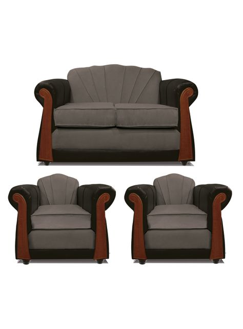Juego Living Marsella 2 Cuerpos + Sillones Tela/Pu-0