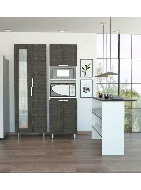 Combo Muebles Alacena + Microondas + Barra Auxiliar Fendi-4