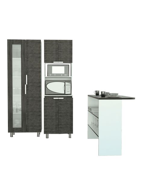 Combo Muebles Alacena + Microondas + Barra Auxiliar Fendi-0