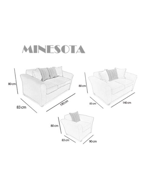 Juego de Living Minesota 3-2-1 Cuerpos Tela/Pu-1