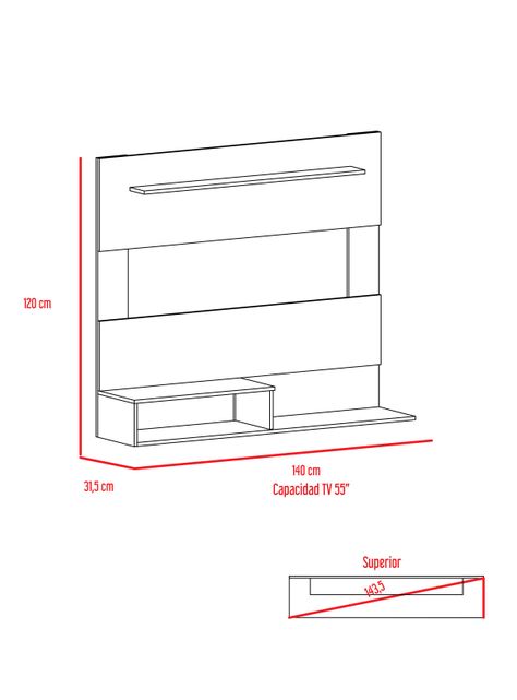 Set Bar Esquinero + Panel TV 55" Beijing-1