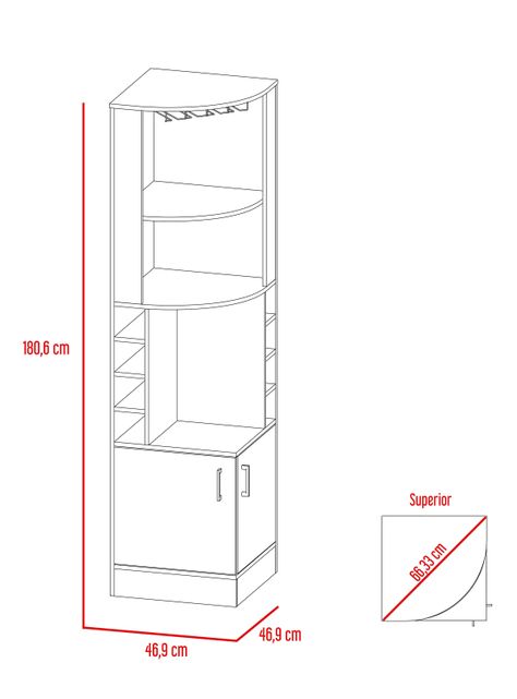 Bar Esquinero + Rack Extensible 40" Beijing-1