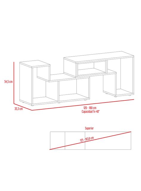 Bar Esquinero + Rack Extensible TV 40" Beijing-1