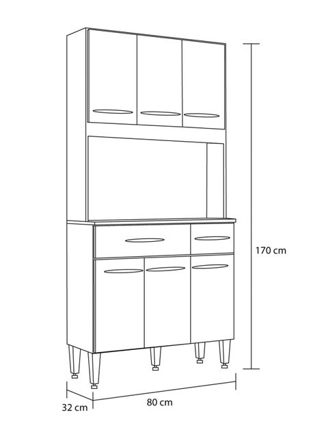 Mueble Organizador de Cocina 6 Puertas-1