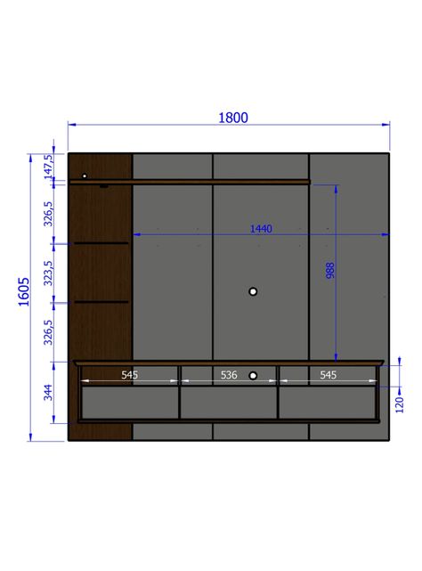 Panel Rack Tv 60" Trend-1