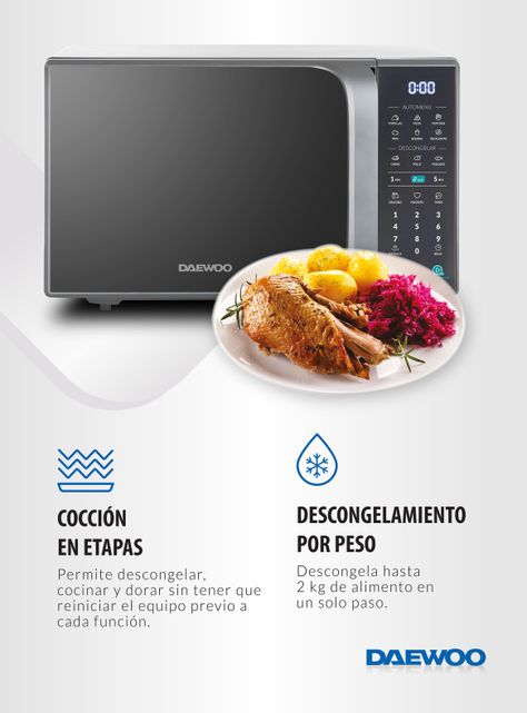 Microondas Digital 20 Litros Espejado D120DS-4