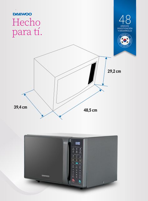 Microondas Digital 23 Litros Espejado con Grill D223DS-1