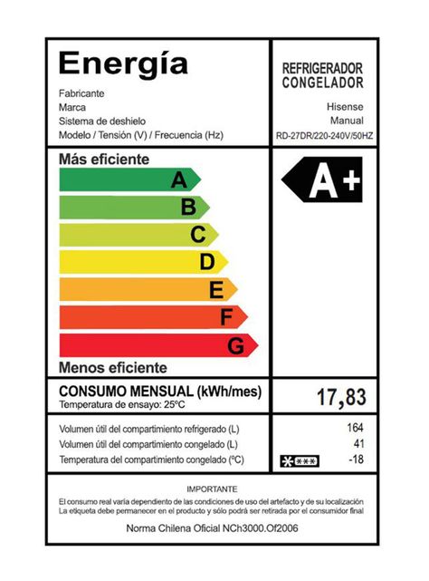 Refrigerador Top Mount Frío Directo 205 Litros RD-27DR-7