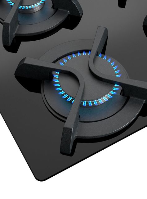 Cocina a Gas Cristal 4 Quemadores GBC 64003 KBB Negro-5