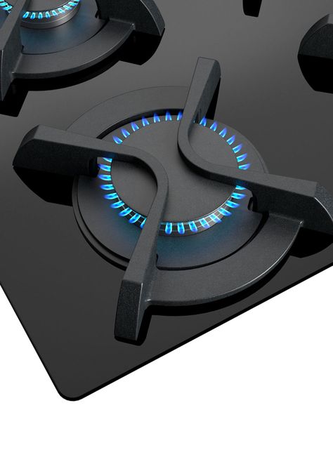 Cocina a Gas Cristal 4 Quemadores GBC 64003 KBN Negro-5