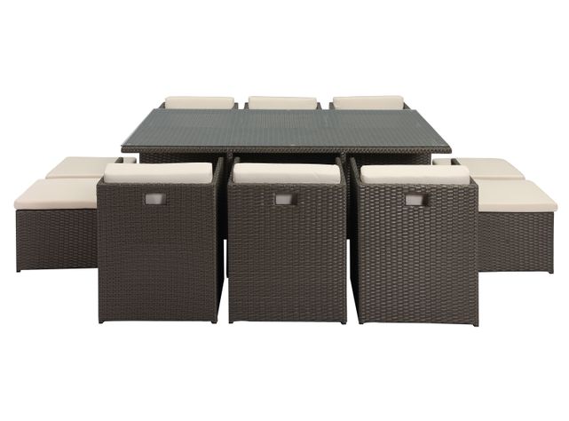 Juego de Comedor Terraza Durban 6 Sillas + 4 Poufs-1