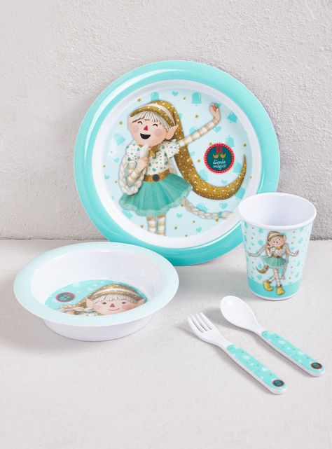 Set Platos + Cubiertos + Vaso Azul-0