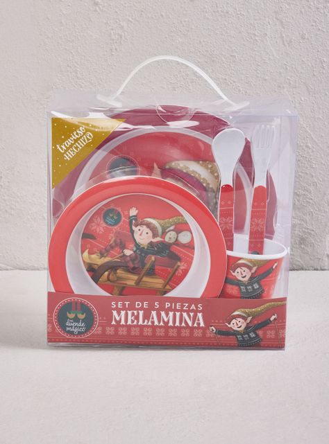 Set Platos + Cubiertos + Vaso Rojo-2