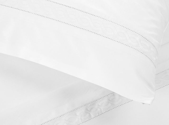 Sábanas Nina Herrera 2 Plazas 220 Hilos Trenza Blanca-3