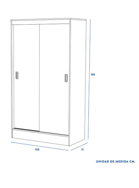 Clóset Caburgua 2 Puertas Corredera Olmo/Blanco-1