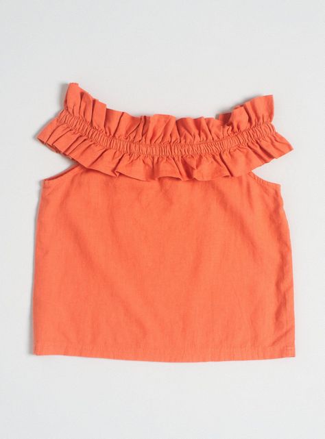 Blusa Lino Strapless con Vuelos-3
