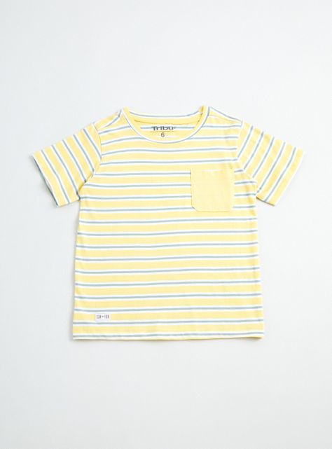 Polera con Rayas y Bolsillo Liso en el Pecho-1