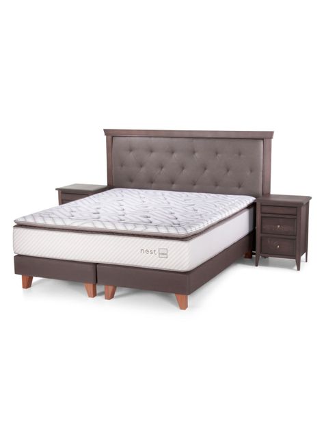 Cama Europea Nest King Base Dividida + Set Muebles Brera 50-0