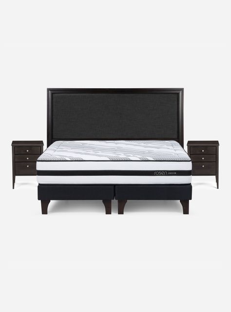 Cama Europea Driven King + Set Muebles Nolita Grafito-1