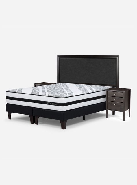 Cama Europea Driven King + Set Muebles Nolita Grafito-0