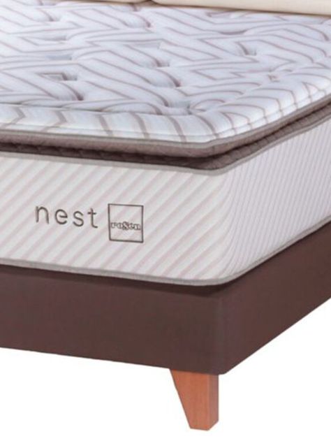 Cama Europea Nest King + Set Muebles Veneto + Almohadas Memory Max-1