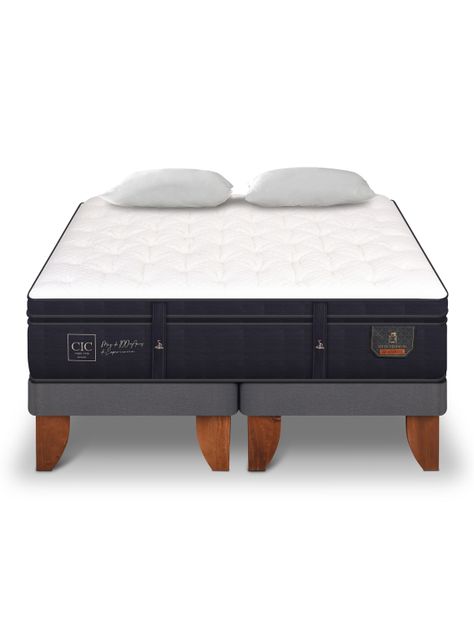 Cama Europea Super Premium 2 Plazas Base Dividida + Almohada-2