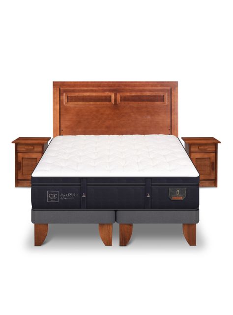 Cama Europea Super Premium 2 Plazas Base Dividida Milan + Set Muebles-2
