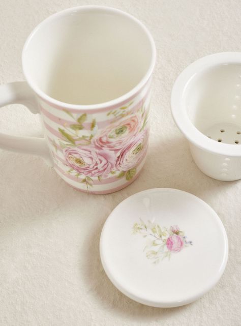 Taza Flor Rayas con Filtro-1