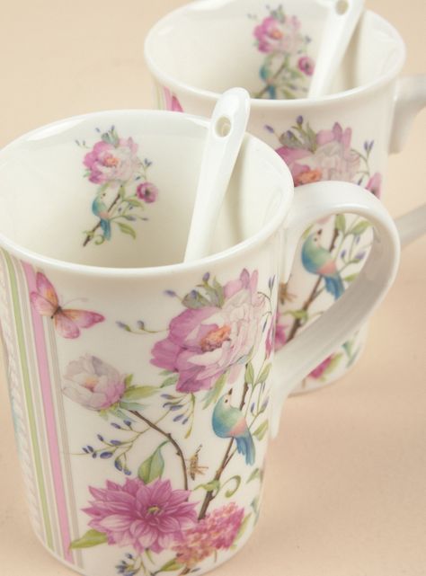Set 2 Tazas Jardín Rosa-1
