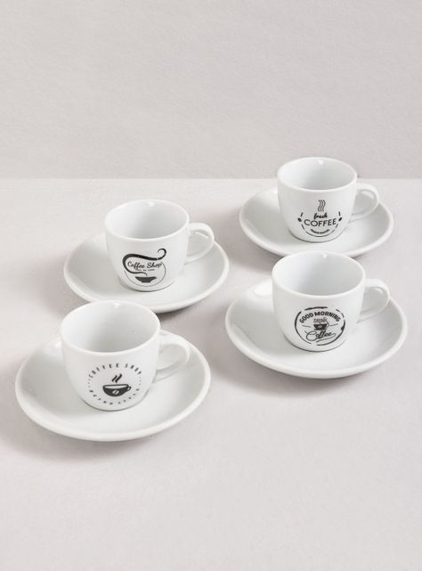Set 4 Tazas Café y Platillos-0