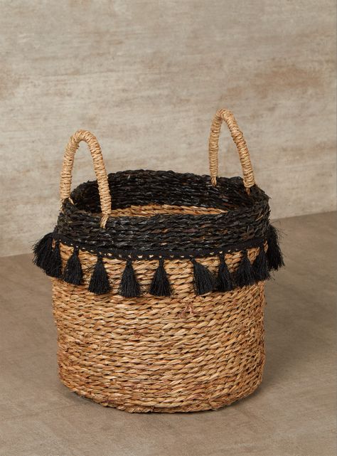 Canasto Flecos Negro 30 x 25 cm-0
