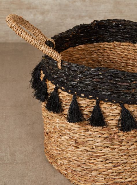 Canasto Flecos Negro 30 x 25 cm-1