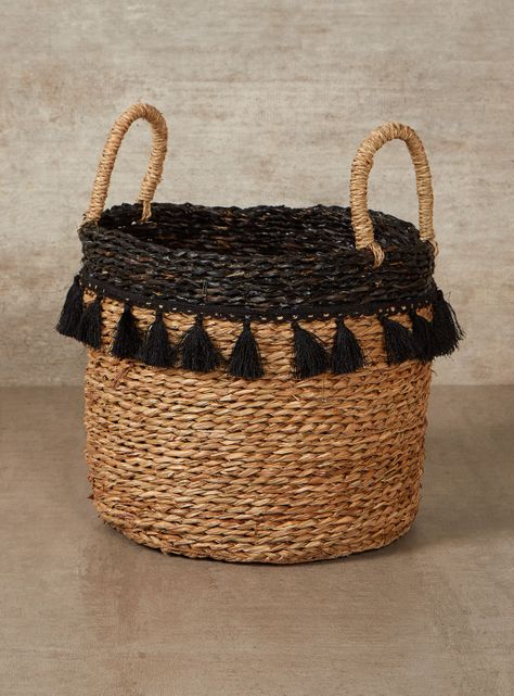 Canasto Flecos Negro 30 x 25 cm-2