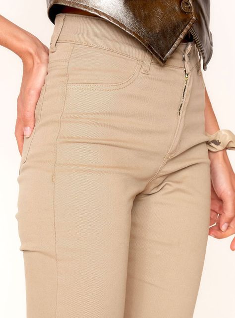Jeans Romina Tiro Alto Beige-3