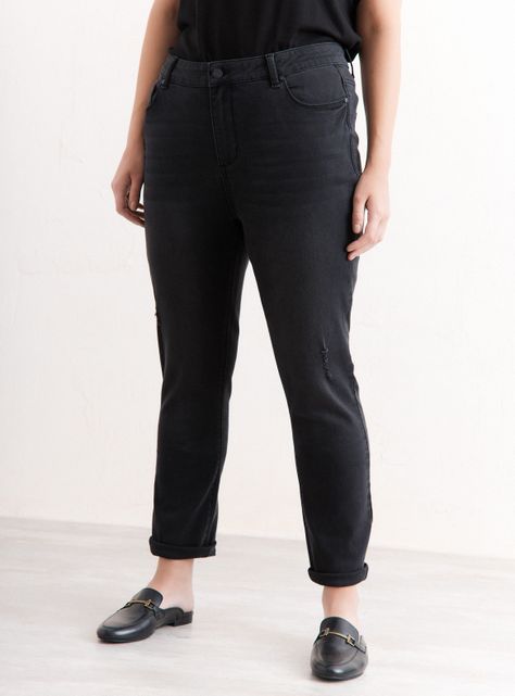 Jeans Skinny con Basta y Roturas-0