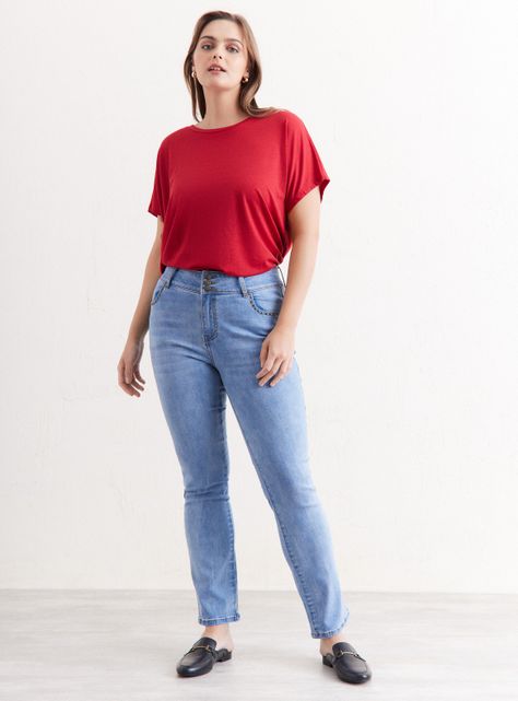 Jeans Straight Tachas Bolsillo-4