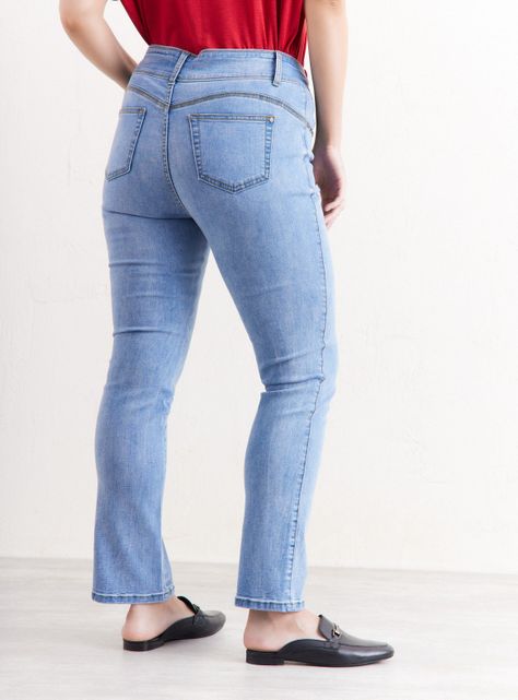 Jeans Straight Tachas Bolsillo-1