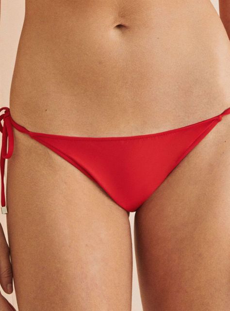 Calzón Bikini Tiras Textura Rojo-0
