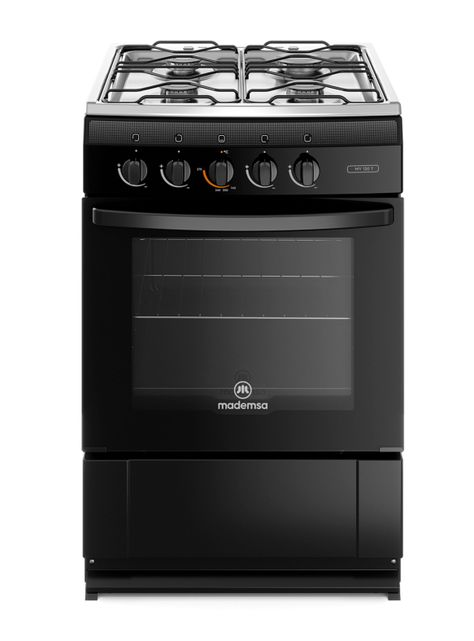 Cocina a Gas 4 Quemadores MV 120 T Negro-0