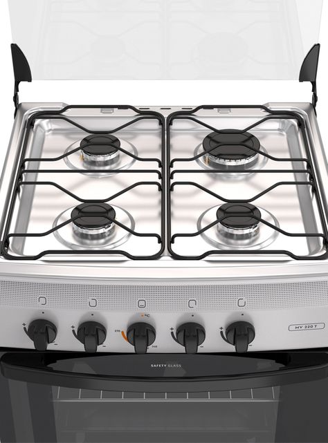 Cocina a Gas 4 Quemadores MV 220 T Acero Inoxidable-2