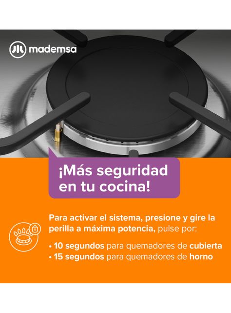 Cocina a Gas 4 Quemadores M755ST-5