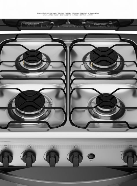 Cocina a Gas 4 Quemadores M755ST-2