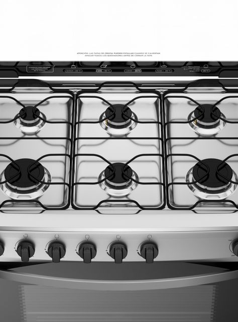 Cocina a Gas 6 Quemadores M 820 T Acero Inoxidable-2