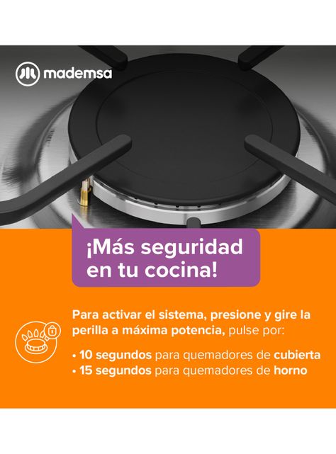 Cocina a Gas 6 Quemadores M 820 T Acero Inoxidable-5