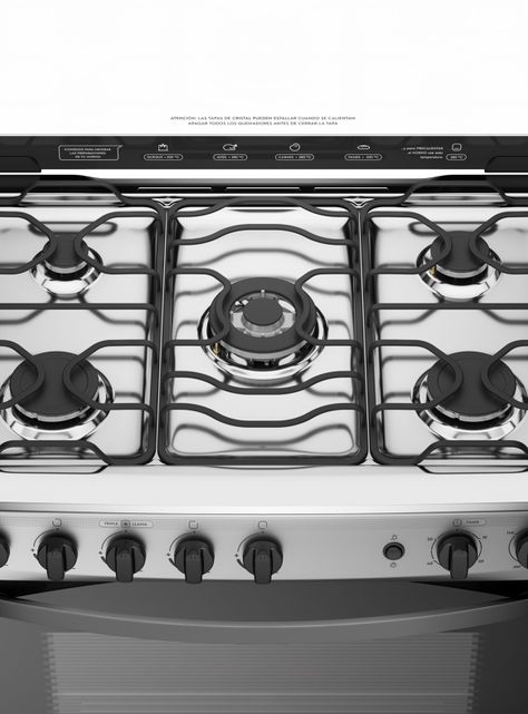 Cocina a Gas 5 Quemadores M 920 T Acero Inoxidable-2