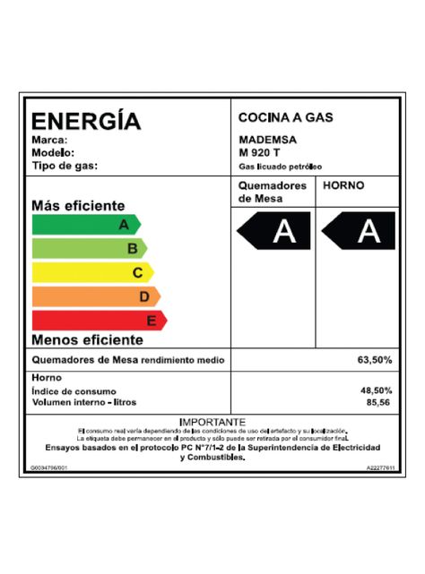 Cocina a Gas 5 Quemadores M 920 T Acero Inoxidable-6
